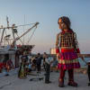 Amal arriving in Chios, Greece