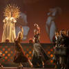 Miriam Khalil as Margarita Xirgu with dancers from Alma de España Flamenco Dance Company and members of the Pacific Opera Chorus