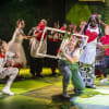 Rhiannon May (Alice, centre) and the cast of Alice in Wonderland