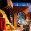 Alana Jackson (Geraldine) and John Dorney (Dr Prentice). Set by Bek Palmer