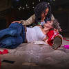 Jessica Whitehurst as Roxanne and Virginia Gay as Cyrano