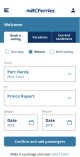 A design asset for the bc-ferries project showing 'Buy Tickets' buttons in a yellow ribbon style
