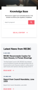 Mobile screenshot of the new The Real Estate Council of British Columbia website showing resources and news