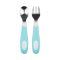 Dr. BROWNS - Soft Grip Spoon & Fork Set Σετ Κουτάλι & Πιρούνι Μεταλλικά (12m+) Γαλάζιο - 2τμχ