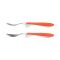 Dr. BROWNS - Soft Grip Spoon & Fork Set Σετ Κουτάλι & Πιρούνι Μεταλλικά (12m+) Κοραλλί - 2τμχ