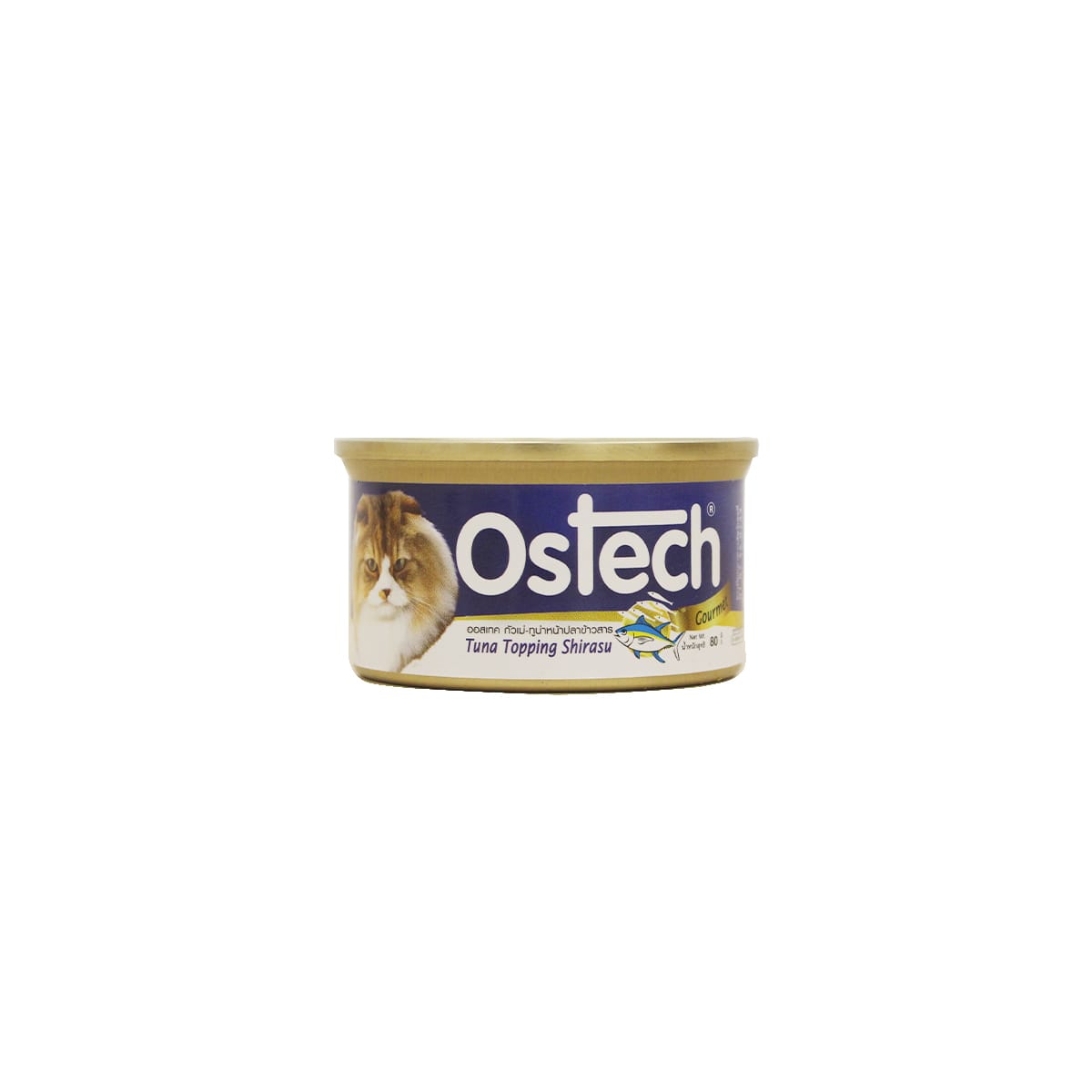 Ostech Gourmet อาหารเปียก แบบกระป๋อง สำหรับแมว สูตรทูน่าหน้าปลาข้าวสาร 80 g_1