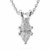0.05 ct. t.w. K-I3 Marquise Cut Diamond Solitaire Pendant and Necklace
