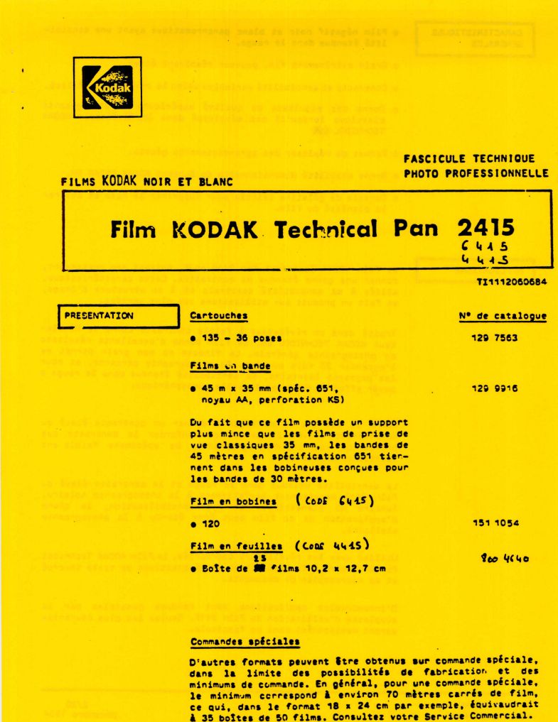 Pellicule Kodak Technical-Pan