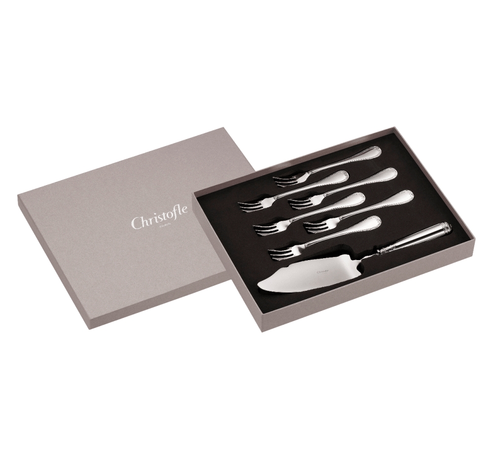 Coffret De 6 Fourchettes Et Pelle A Gateaux Malmaison Metal