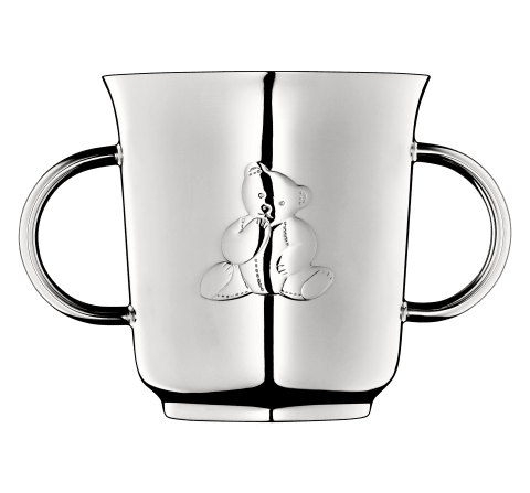 Two handle baby cup Charlie Bear  Silver plated