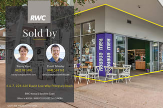 Shop & Retail commercial property sold at Lots 6 & 7/224-226 David Low Way Peregian Beach QLD 4573 Shop & Retail commercial property sold at Lots 6 & 7/224-226 David Low Way Peregian Beach QLD 4573