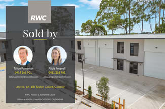 Factory, Warehouse & Industrial commercial property sold at Unit 8/1A-1B Taylor Court Cooroy QLD 4563 Factory, Warehouse & Industrial commercial property sold at Unit 8/1A-1B Taylor Court Cooroy QLD 4563