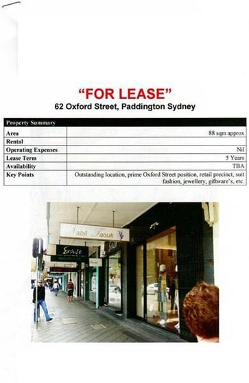 Click to view all images shop 1/62 0Xford Street Paddington NSW 2021 - Image 1