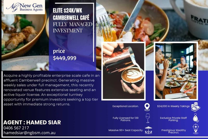 Cafe & Coffee Shop  business for sale in Camberwell - Image 1