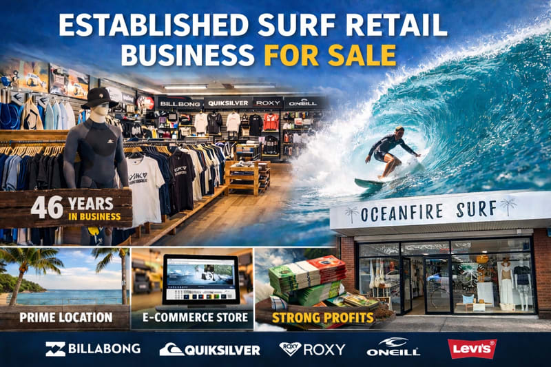 Established Coastal Surf Retail Business 46 Year Legacy | Retail + Online Established Coastal Surf Retail Business 46 Year Legacy | Retail + Online