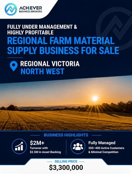 Fully Under Management & Highly Profitable Regional Farm Material Supply Business For Sale Regional Victoria North West