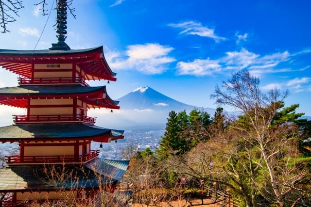 Five-Story Pagoda and Mount Fuji