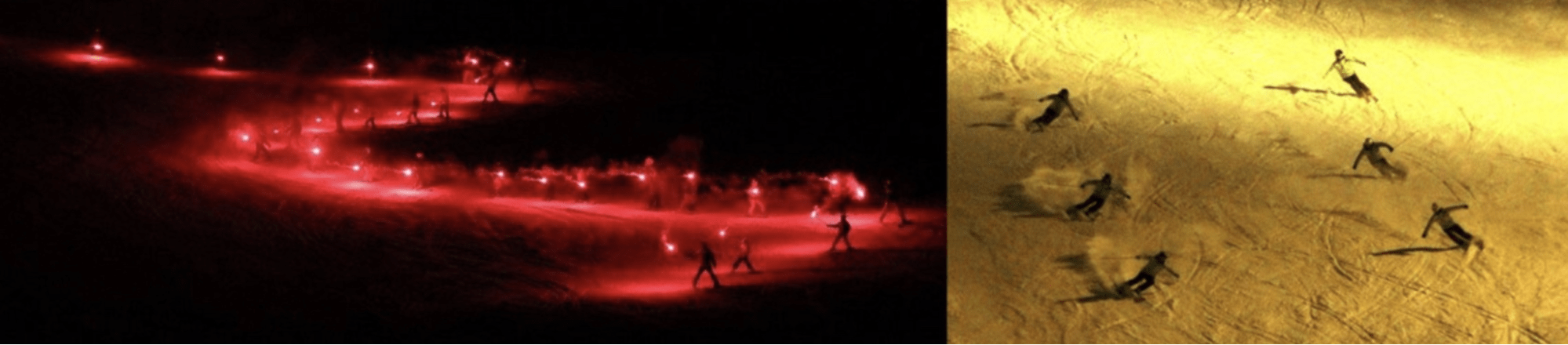 Torchlight Skiing, a Unique Event Held Here