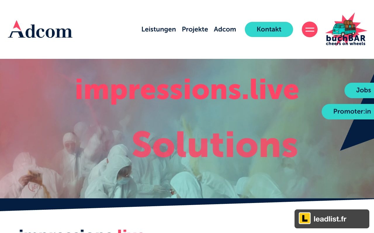 Page d'accueil du site de Adcom Switzerland