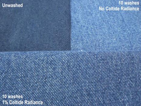 In testing, garments washed with Coltide Radiance clearly retained more color