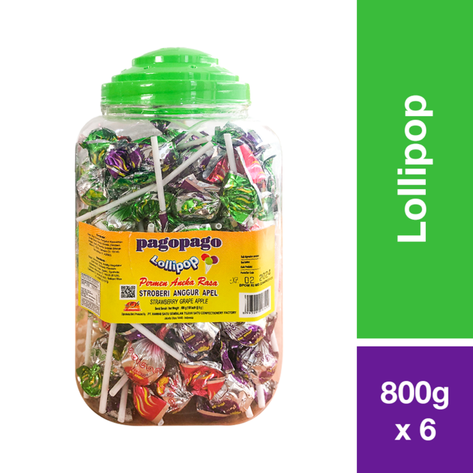 PAGO PAGO LOLYPOP METALIK JAR 800G