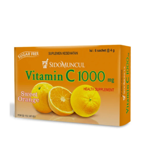 Sido Muncul Vitamin C 1000 mg Sweet Orange 6 Sachet Manfaat