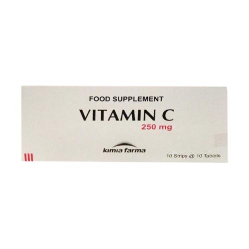 Vitamin C 250 mg 10 Tablet Kimia Farma Manfaat, Kandungan, Dosis, dan Efek Samping