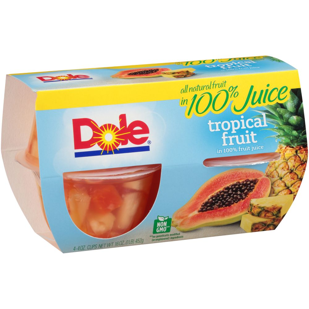 Dole® Mixed Fruit in 100% Juice Fruit Bowls®, 4 Count - Dole® Sunshine