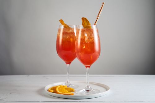 White Balsamic Mango Aperol Spritz