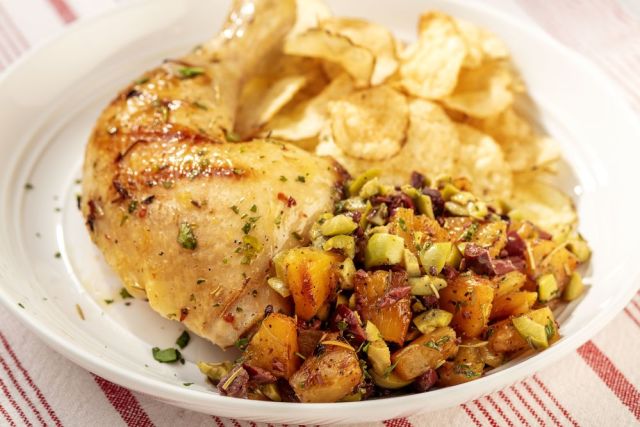 Sicilian Herb Chicken w/ Charred Pineapple-Olive Tapenade