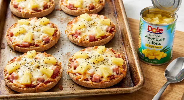 Mini Hawaiian English Muffin Pizzas
