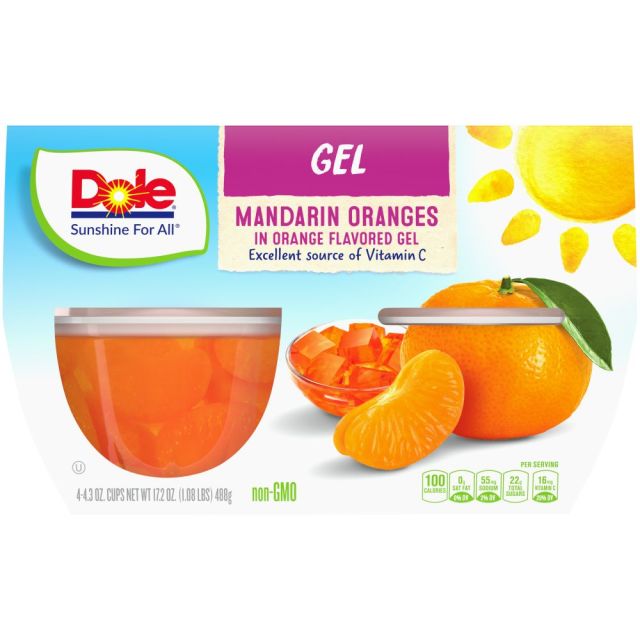 DOLE Mandarins in Orange Gel 6/4pk/4.3oz 