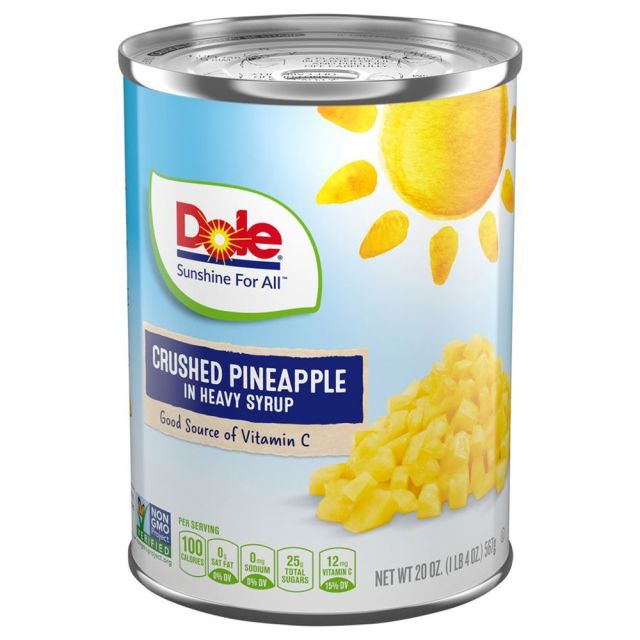 DOLE Crushed Pineapple in Heavy Syrup 12/20oz 