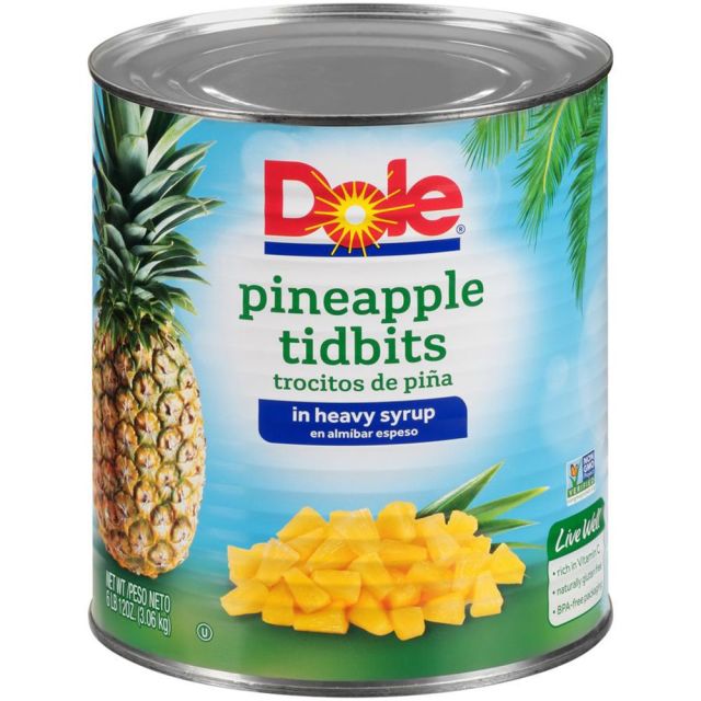 DOLE Fancy Pineapple Tidbits in Heavy Syrup 6/10 (108 oz.) 