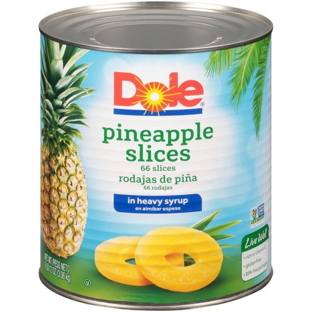 DOLE Choice Sliced Pineapple in Heavy Syrup 66 6/10 (108oz) 
