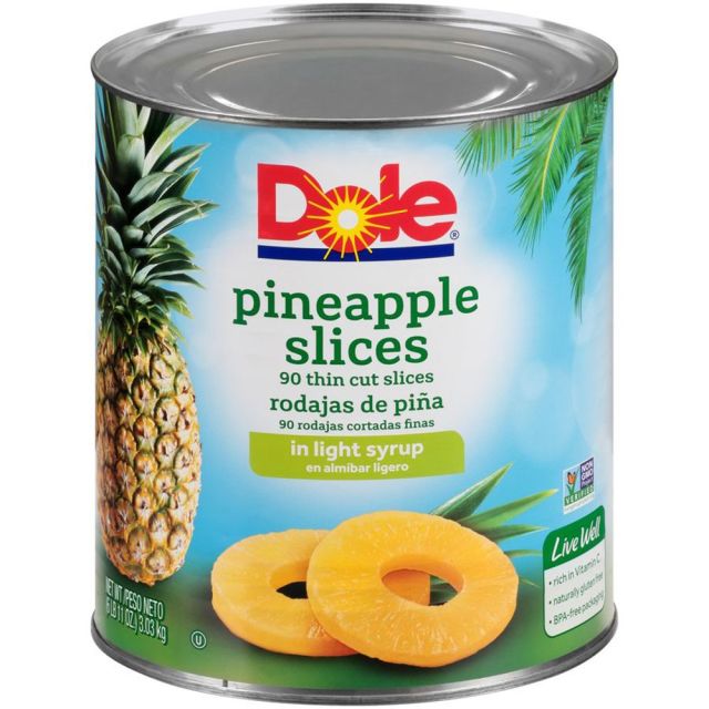 DOLE Thin Sliced Pineapple in Light Syrup 90 6/10 (107oz)