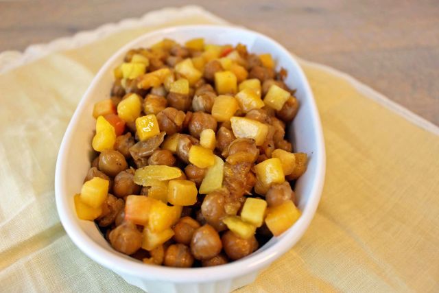 Candied Roasted Chickpeas Bowl with Peaches