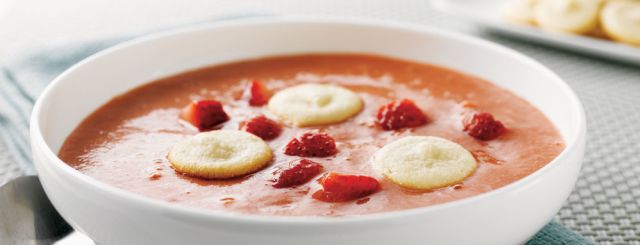Rhubarb Strawberry Soup
