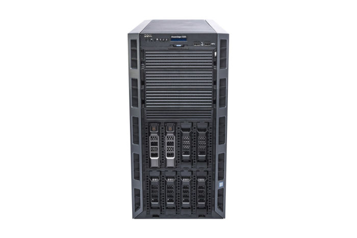 Front view of Dell PowerEdge T330 with 2 x 2TB SAS 7.2k 3.5" HDDs
