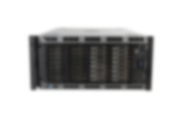 Front view of Dell PowerEdge T630 with 16 x 1.2TB SAS 10k 2.5" HDDs