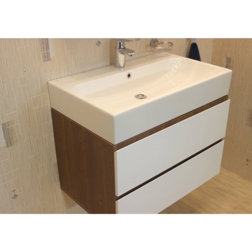Шкаф за баня М-Мебел Фаворит, долен конзолен, 75см, от високоплътностно F-PVC