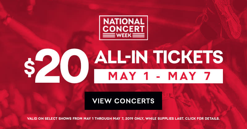 National Concert Week - Get $20 Tickets