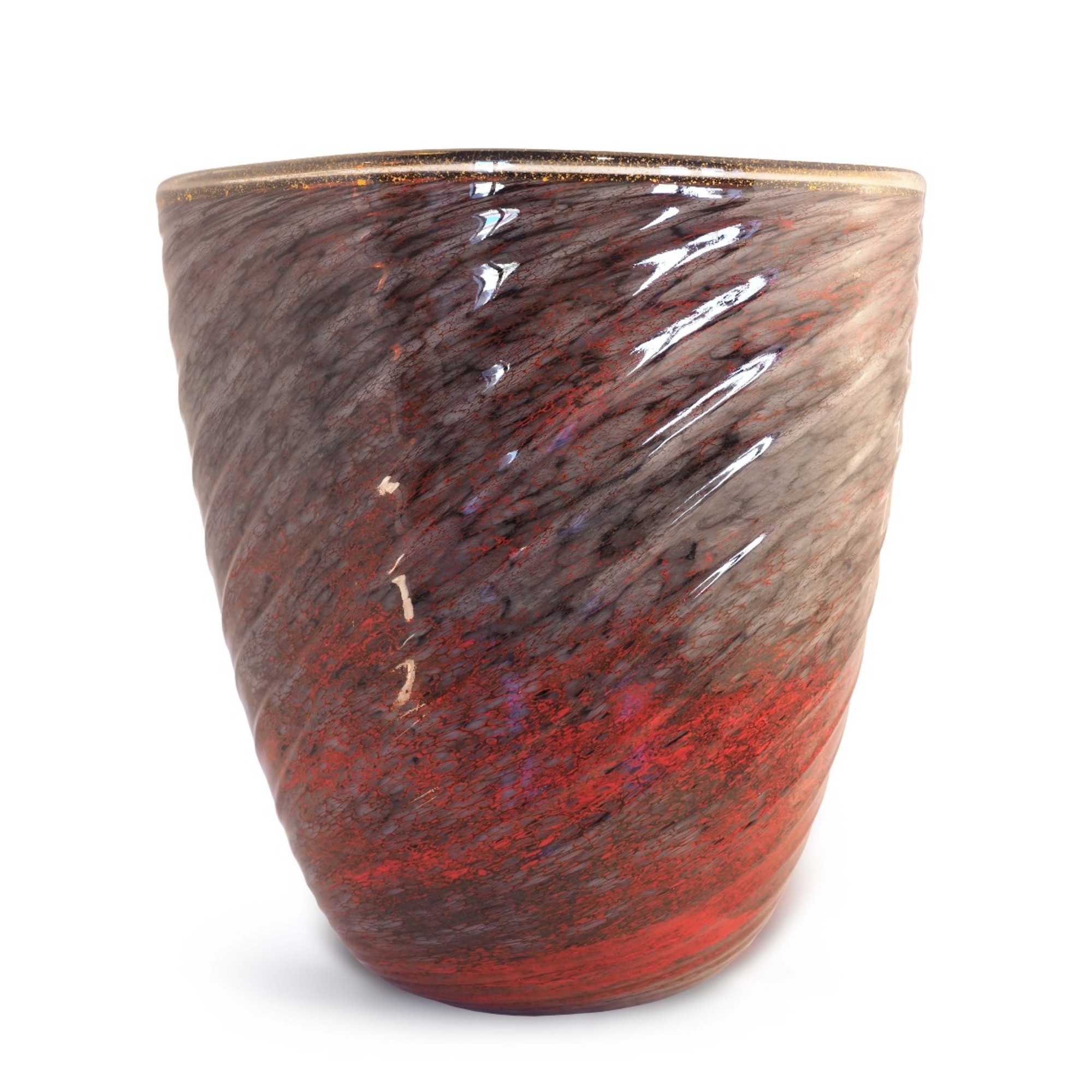 Nitrato Red Brown Murano Glass Vase