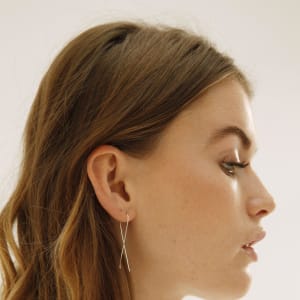 Sterling Silver Long Twist Earrings