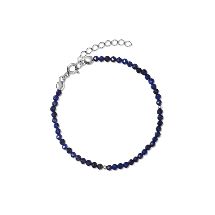 Sininen Bracelet with lapis lazuli no. 2 silver: Bracelet with lapis lazuli
