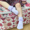Frilly Non-Slip Stay-On Baby and Toddler Socks - 3 Pack in Amethyst, White and Pink Lemonade