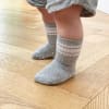 OUTLET - Sporty Non-Slip Stay-on Baby & Toddler Organic Quarter Crew Socks - 5 Pack - Grey & White