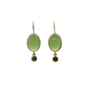 Kora Hook Earrings – Green Kalimya And Yellow Cubic Zirconia