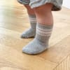 Non-Slip Stay-on Baby & Toddler Organic Quarter Crew Sporty Socks - 3 Pack - Grey & White