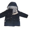 Mayroal Blue Hooded Coat with Fleece Lining and Button Front